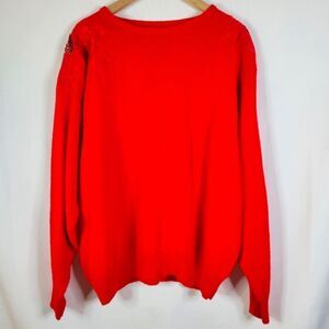 Embellished Shoulder Appliques Vintage Cashmere Blend Bright Red Sweater